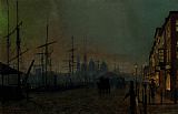 John Atkinson Grimshaw Humber dockside Hull painting